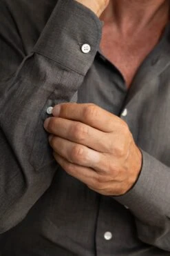 Button Down Grey Brushed Cotton Shirt - Made In Italy 7 Button Down Grey Brushed Cotton Shirt - Made In Italy -Pini Parma Clothing Store Pini Parma 320