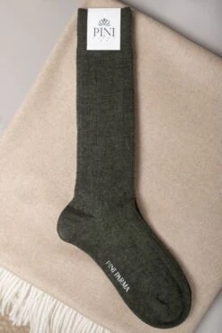 Green - Super Durable Wool Short Socks - Made In Italy