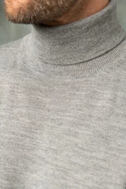 Grey Merino Turtleneck β Made In Italy