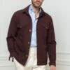 Bordeaux Safari Jacket Flannel Super 180'S – Made In Italy -Pini Parma Clothing Store Safariflanneljacket 1