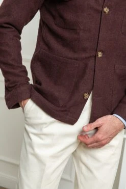 Bordeaux Safari Jacket Flannel Super 180'S – Made In Italy 11 Bordeaux Safari Jacket Flannel Super 180'S – Made In Italy -Pini Parma Clothing Store Safariflanneljacket 5