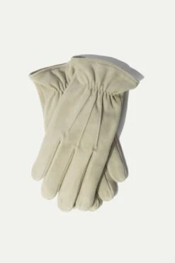 Sand Cashmere Lined Suede Gloves - Made In Italy