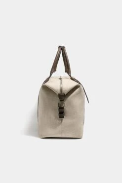 Sand Canvas & Leather Weekender Bag - Made In Italy 10 Sand Canvas & Leather Weekender Bag - Made In Italy -Pini Parma Clothing Store Sand canvas leather weekender bag 3