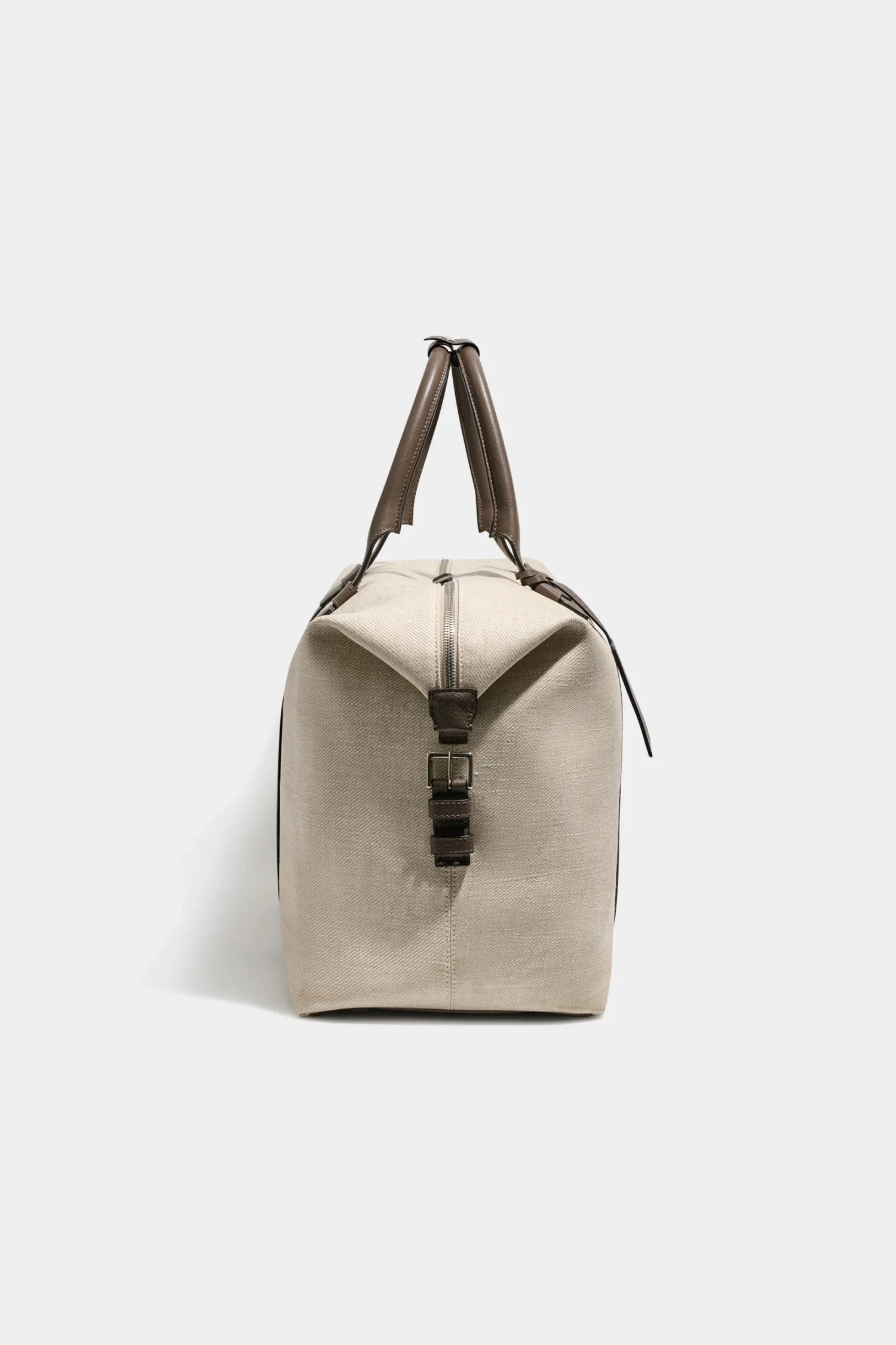 Sand Canvas & Leather Weekender Bag - Made In Italy 5 Sand Canvas & Leather Weekender Bag - Made In Italy - Image 3