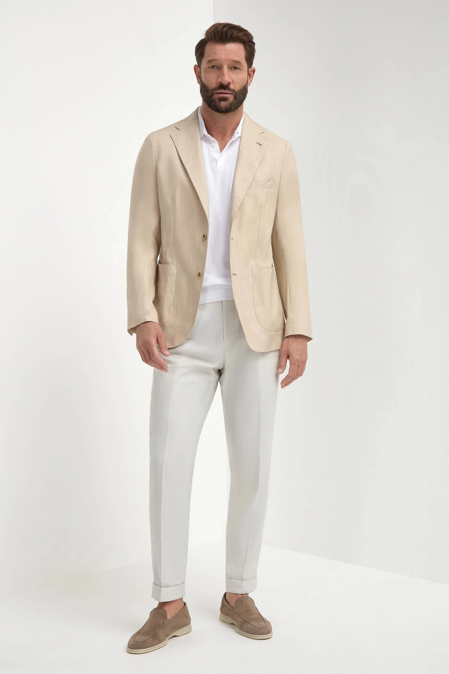 Sand Herringbone Jacket - Made In Italy 7 Sand Herringbone Jacket - Made In Italy - Image 5