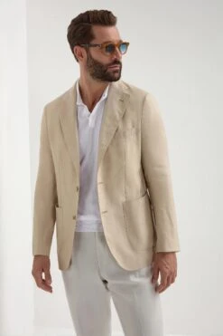 Sand Herringbone Jacket - Made In Italy 10 Sand Herringbone Jacket - Made In Italy -Pini Parma Clothing Store Sand herringbone jacket 2