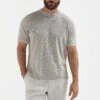Sand Linen And Cotton T-shirt - Made In Italy 1 Sand Linen And Cotton T-shirt - Made In Italy -Pini Parma Clothing Store Sand linen and cotton t shirt 1