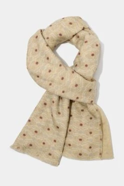 Sand Patterned Scarf - Made In Italy