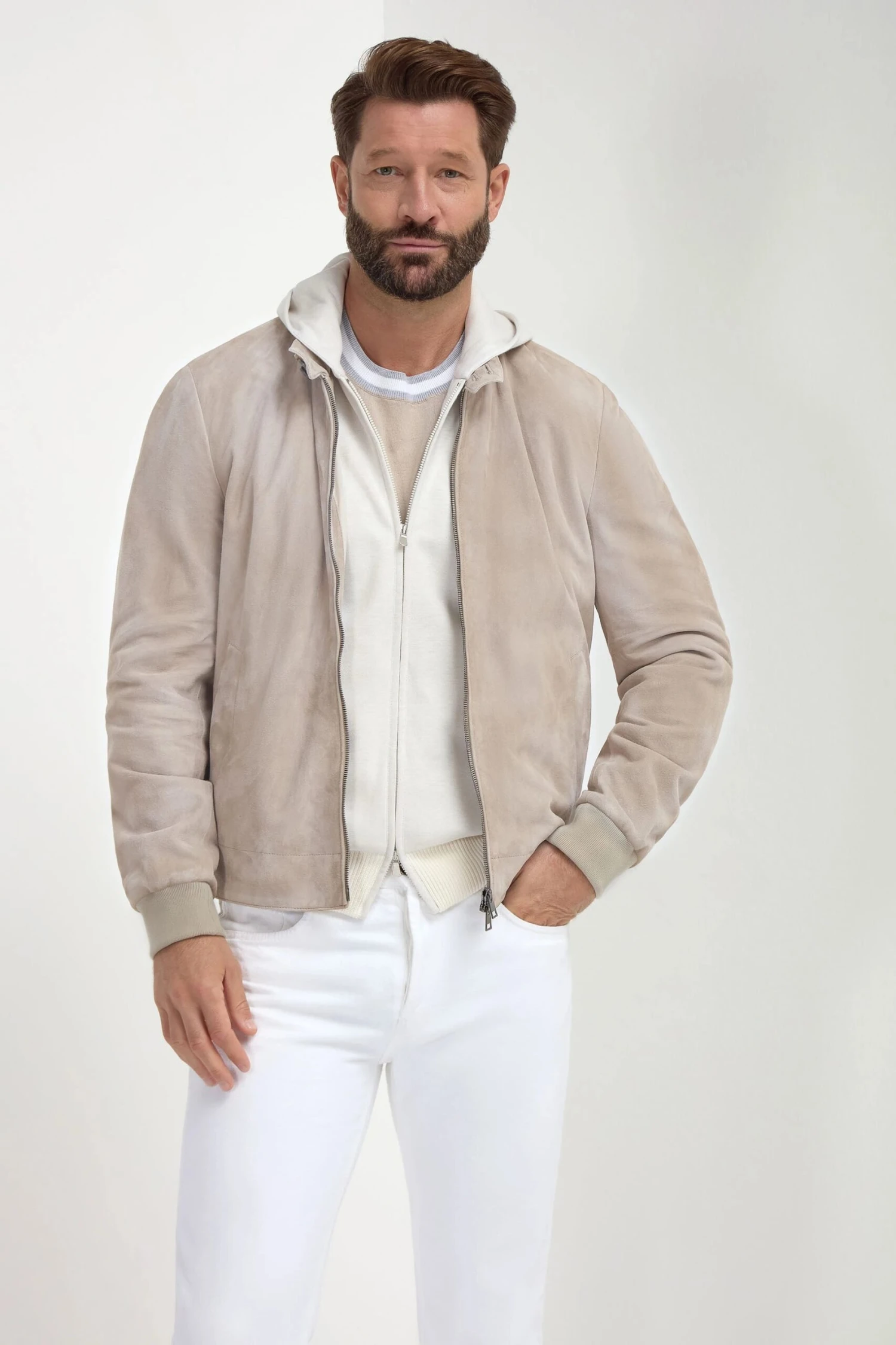 Sand Suede Jacket – Made In Italy 3 Sand Suede Jacket – Made In Italy