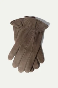 Taupe Suede Gloves - Made In Italy