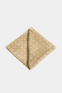 Taupe Fancy Pocket Square - Made In Italy