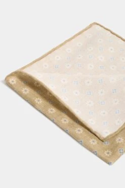 Taupe Fancy Pocket Square - Made In Italy -Pini Parma Clothing Store Taupe fancy pocket square 3