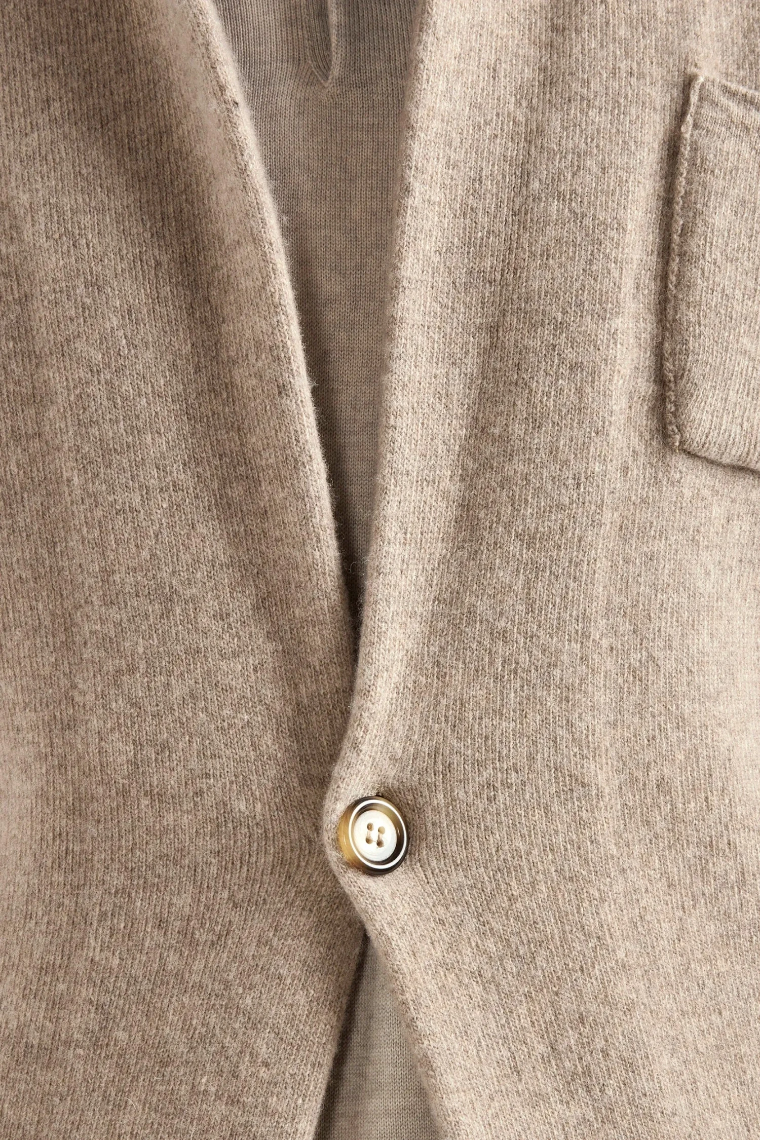 Taupe Knitted Jacket - Wool And Cashmere - Made In Italy 4 Taupe Knitted Jacket - Wool And Cashmere - Made In Italy - Image 2
