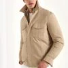 Taupe Suede Shirt Jacket - Made In Italy 1 Taupe Suede Shirt Jacket - Made In Italy -Pini Parma Clothing Store Taupe suede shirt jacket 2