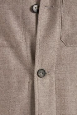 Taupe Wool And Cashmere Shirt Jacket - Made In Italy -Pini Parma Clothing Store Taupe wool and cashmere shirt jacket 6
