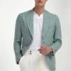 Water Green Linen Jacket - Made In Italy 1 Water Green Linen Jacket - Made In Italy -Pini Parma Clothing Store Water green linen Soragna jacket 2