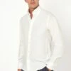 White Brushed Cotton Button Down Shirt - Made In Italy 1 White Brushed Cotton Button Down Shirt - Made In Italy -Pini Parma Clothing Store White brushed cotton button down shirt