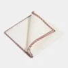 White Linen Pocket Square With Beige And Red Edges - Made In Italy -Pini Parma Clothing Store White linen pocket square with beige and red edges 1