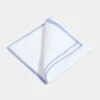 White/Light Blue Linen Pocket Square - Made In Italy -Pini Parma Clothing Store White Light blue linen pocket square 1
