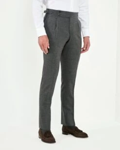 Anthracite Flannel Soragna Trousers - Made In Italy