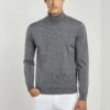 Anthracite Merino Turtleneck – Made In Italy 2 Anthracite Merino Turtleneck – Made In Italy -Pini Parma Clothing Store anthracite merino turtleneck