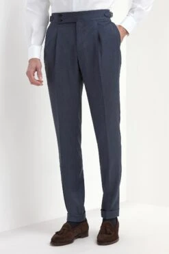 Avio Blue Soragna Trousers - Made In Italy