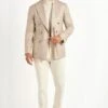 Sand Double Breasted Jacket - Made In Italy -Pini Parma Clothing Store beige double breasted jacket