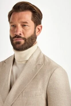 Sand Double Breasted Jacket - Made In Italy 10 Sand Double Breasted Jacket - Made In Italy -Pini Parma Clothing Store beige double breasted jacket 3