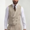 Beige Double Breasted Waistcoat - Made In Italy -Pini Parma Clothing Store beige double breasted waistcoat 4
