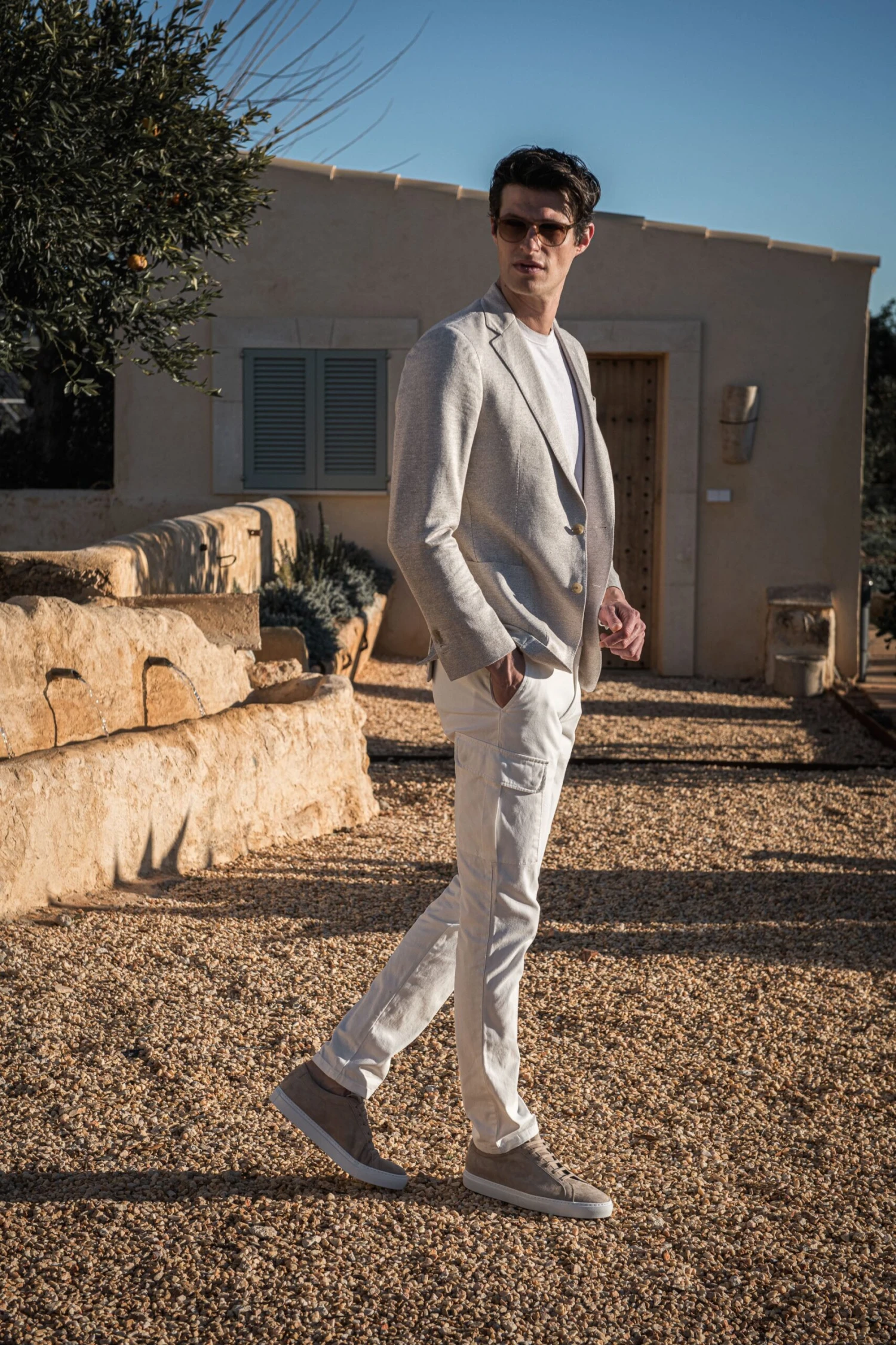 Beige Jersey Jacket - Made In Italy 5 Beige Jersey Jacket - Made In Italy - Image 3