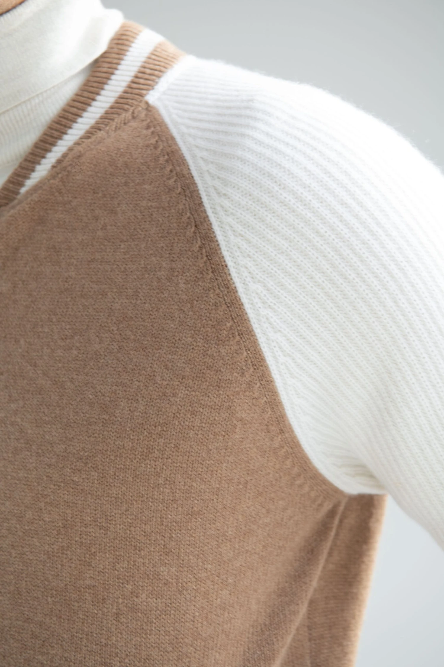 Beige Knitted College Bomber - Made In Italy 6 Beige Knitted College Bomber - Made In Italy - Image 4