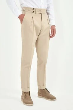 Beige Limited Edition Trousers - Made In Italy