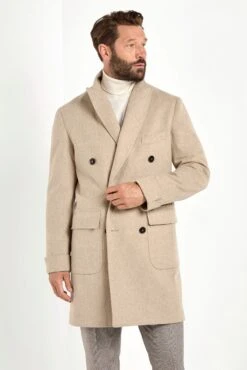 Beige Polo Coat – Made In Italy -Pini Parma Clothing Store beige polo coat loro piana wool 5