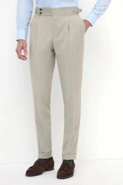 Beige Soragna Trousers - Made In Italy