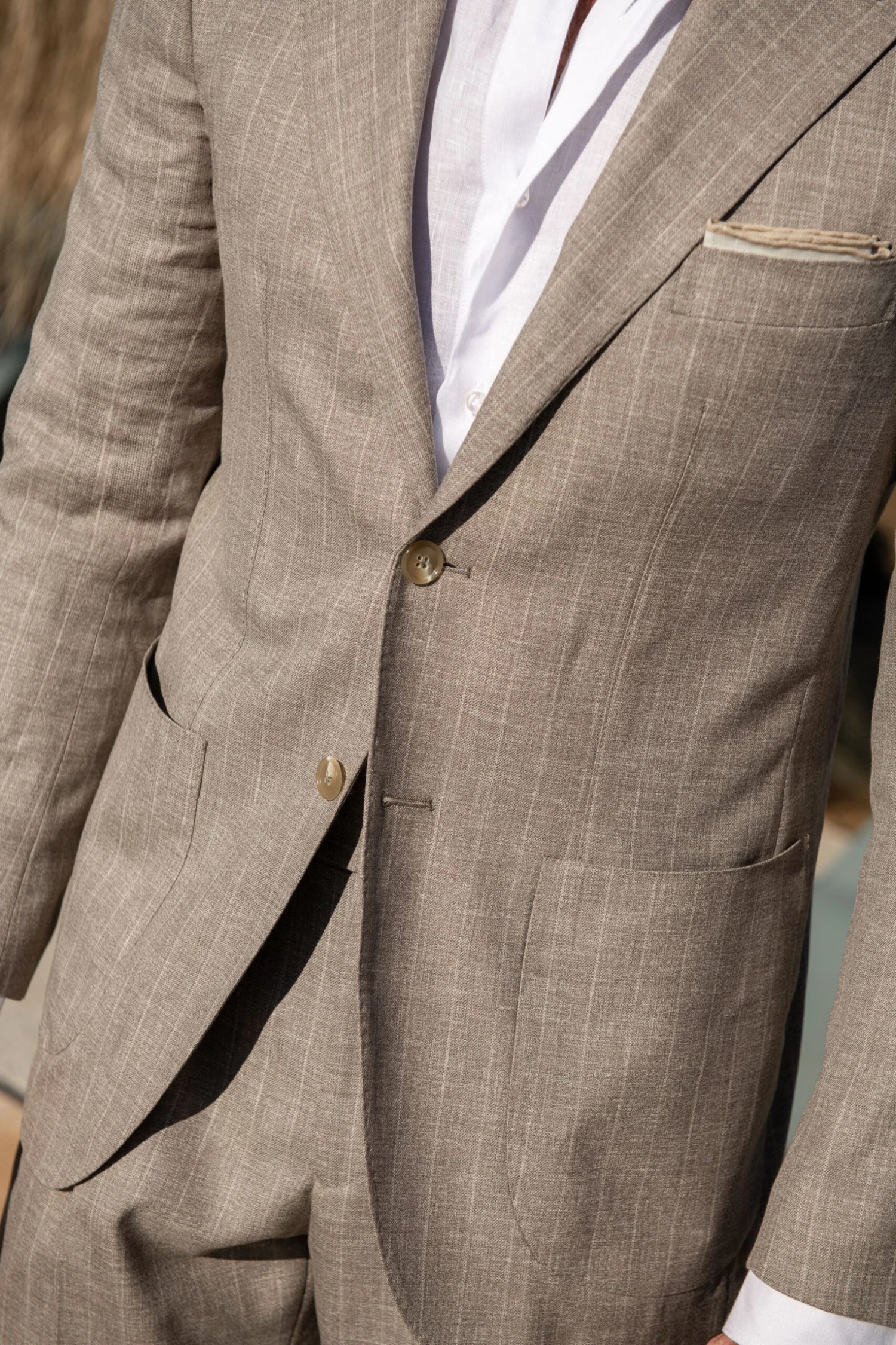 Beige Striped Suit - Made In Italy 7 Beige Striped Suit - Made In Italy - Image 5