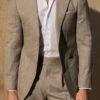Beige Striped Suit - Made In Italy -Pini Parma Clothing Store beige striped suit 4