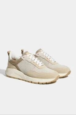 Beige And White Runners - Made In Italy