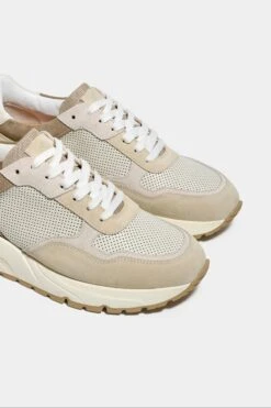Beige And White Runners - Made In Italy -Pini Parma Clothing Store beige white runners 3