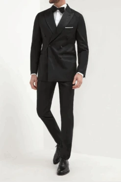 Black Double Breasted Tuxedo - Made In Italy