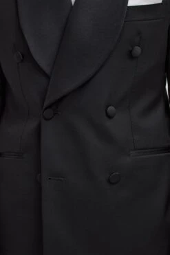 Black Double Breasted Tuxedo Jacket - Made In Italy -Pini Parma Clothing Store black double breasted tuxedo jacket 2