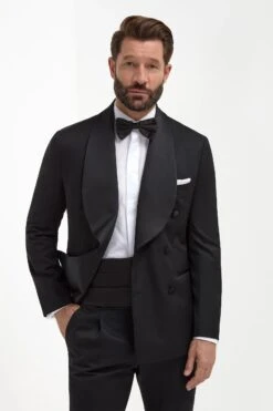 Black Double Breasted Tuxedo Jacket - Made In Italy -Pini Parma Clothing Store black double breasted tuxedo jacket 6