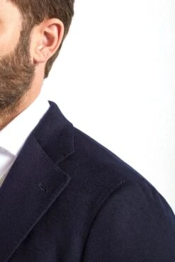 Blue Jacket In Cashmere - Made In Italy -Pini Parma Clothing Store blue blazer loro piana cashmere 5