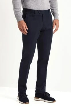 Blue Cotton And Cashmere Garda Trousers - Made In Italy