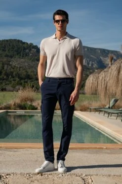 Blue Stretch Cotton Cargo - Made In Italy 8 Blue Stretch Cotton Cargo - Made In Italy -Pini Parma Clothing Store blue cotton cargo trousers 4