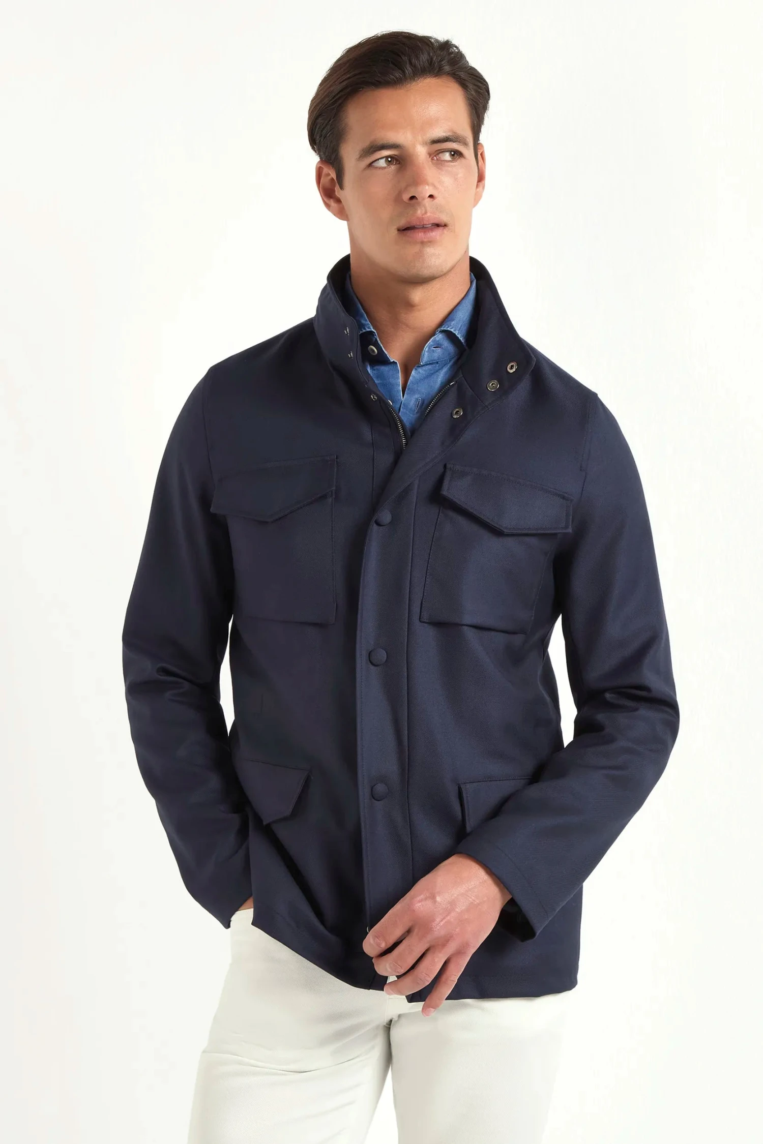 Blue Field Jacket - Made In Italy 7 Blue Field Jacket - Made In Italy - Image 5