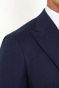 Blue Flannel Double Breasted Jacket - Made In Italy -Pini Parma Clothing Store blue flannel double breasted jacket 3