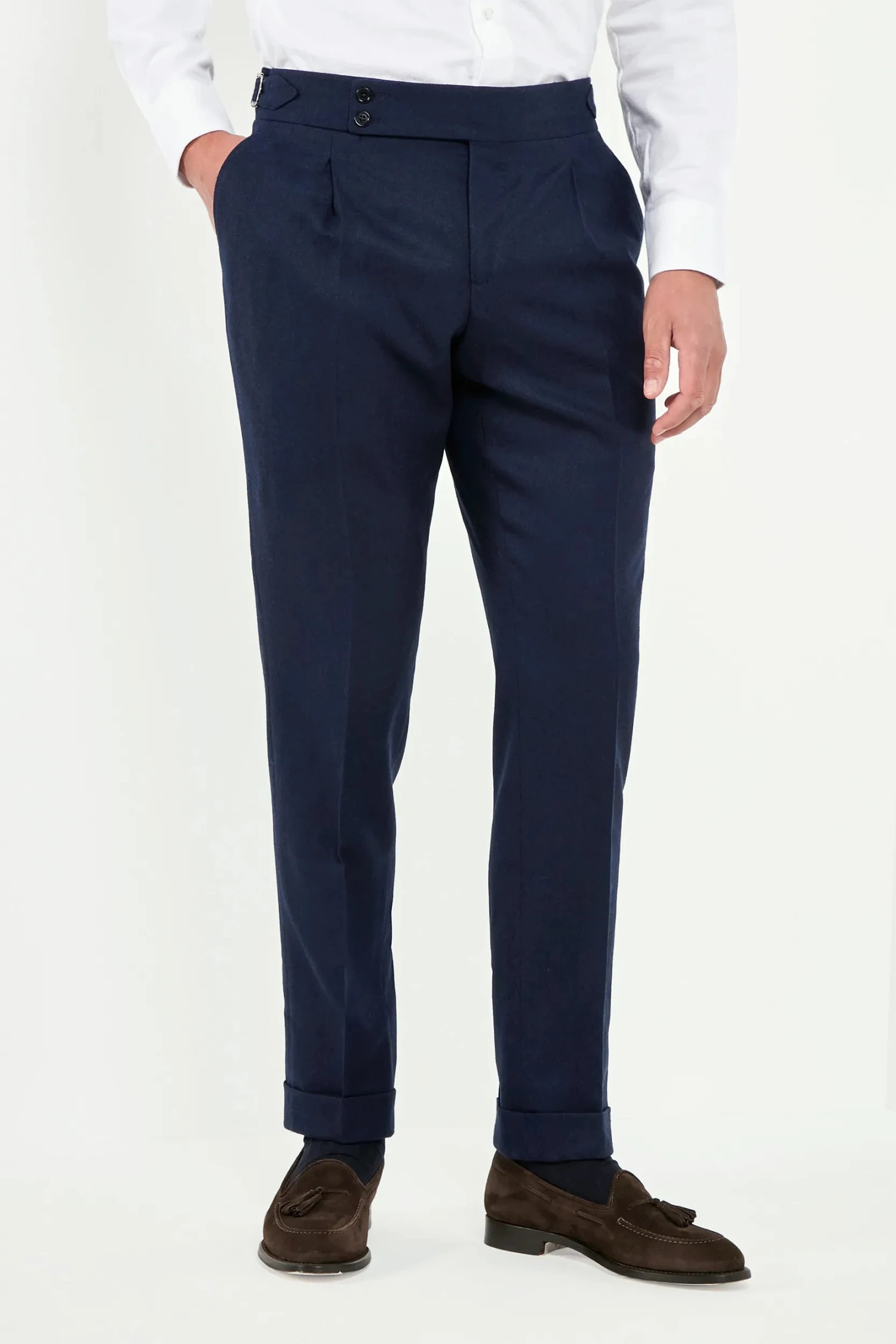 Blue Flannel Soragna Trousers - Made In Italy 3 Blue Flannel Soragna Trousers - Made In Italy