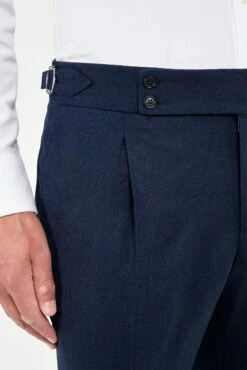 Blue Flannel Soragna Trousers - Made In Italy 10 Blue Flannel Soragna Trousers - Made In Italy -Pini Parma Clothing Store blue flannel soragna trousers 8