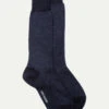 Blue Herringbone Short Socks - Made In Italy -Pini Parma Clothing Store blue herringbone socks 1