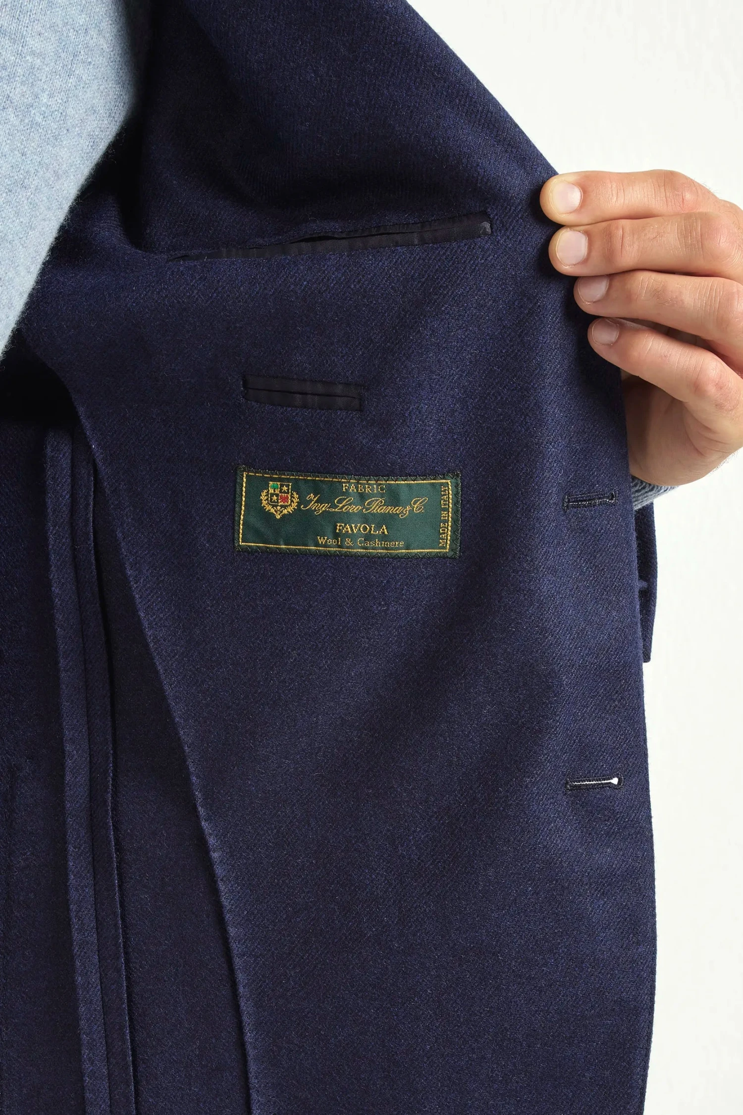 Blue Jacket In Wool And Cashmere - Made In Italy 4 Blue Jacket In Wool And Cashmere - Made In Italy - Image 2